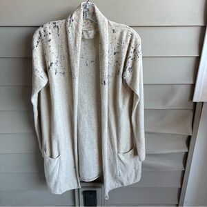 Anthropologie Tina/Jo Cardigan Duster Sweater Medium Pockets Wool Cashmere